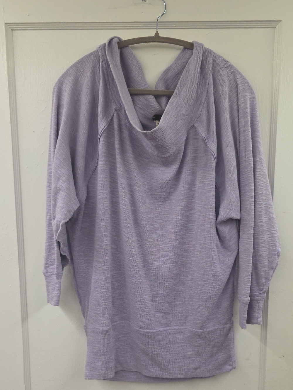 We The Free Free People Lavender Off Shoulder Slouchy Dolman Sleeve Knit Top M